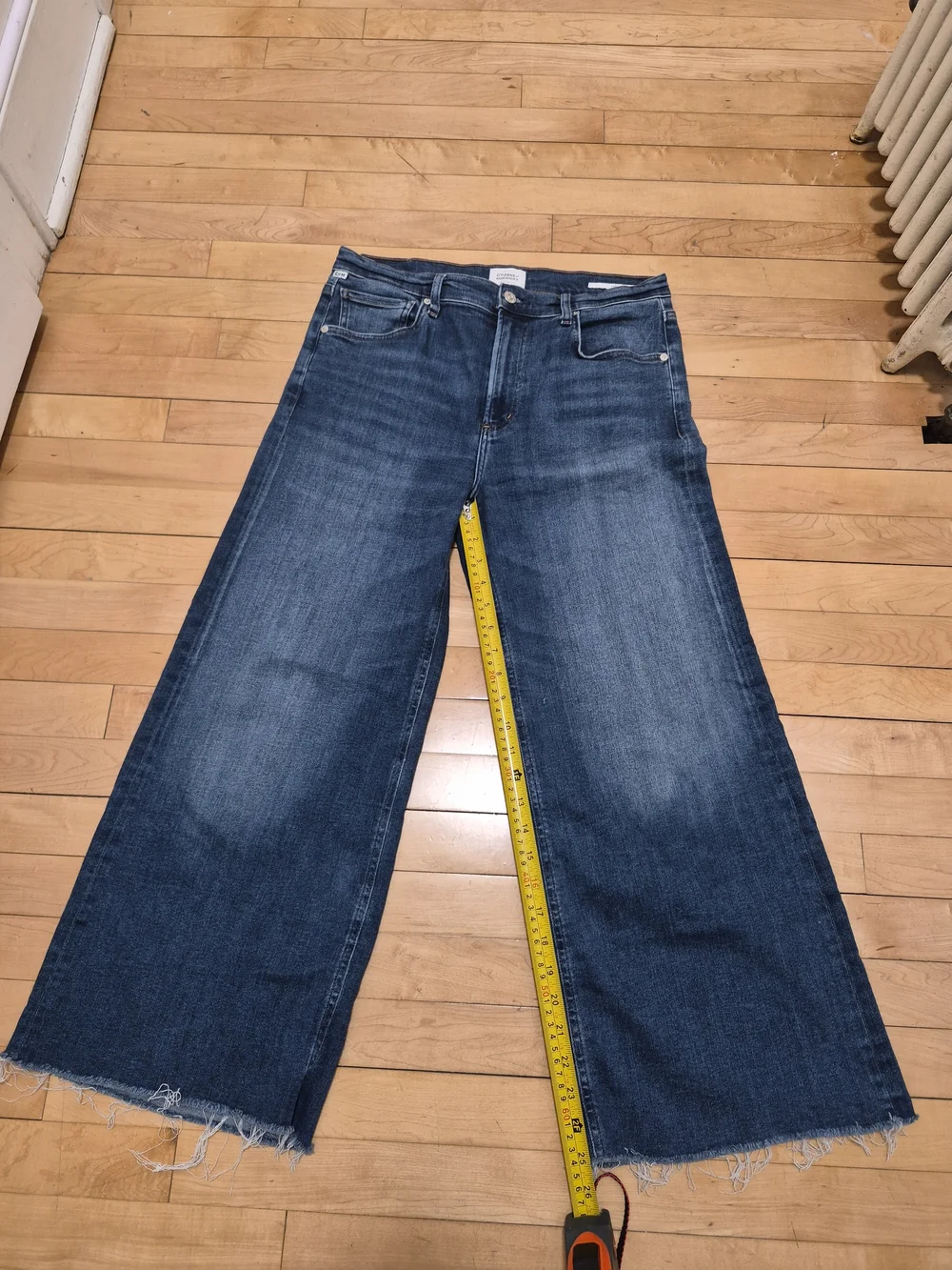 Citizens Of Humanity Wide Leg Ankle Jeans in Dark Blue Wash - Picture 5 of 14